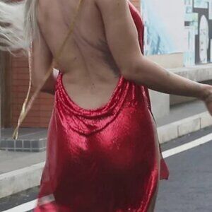 Sexy red chain dress womens small